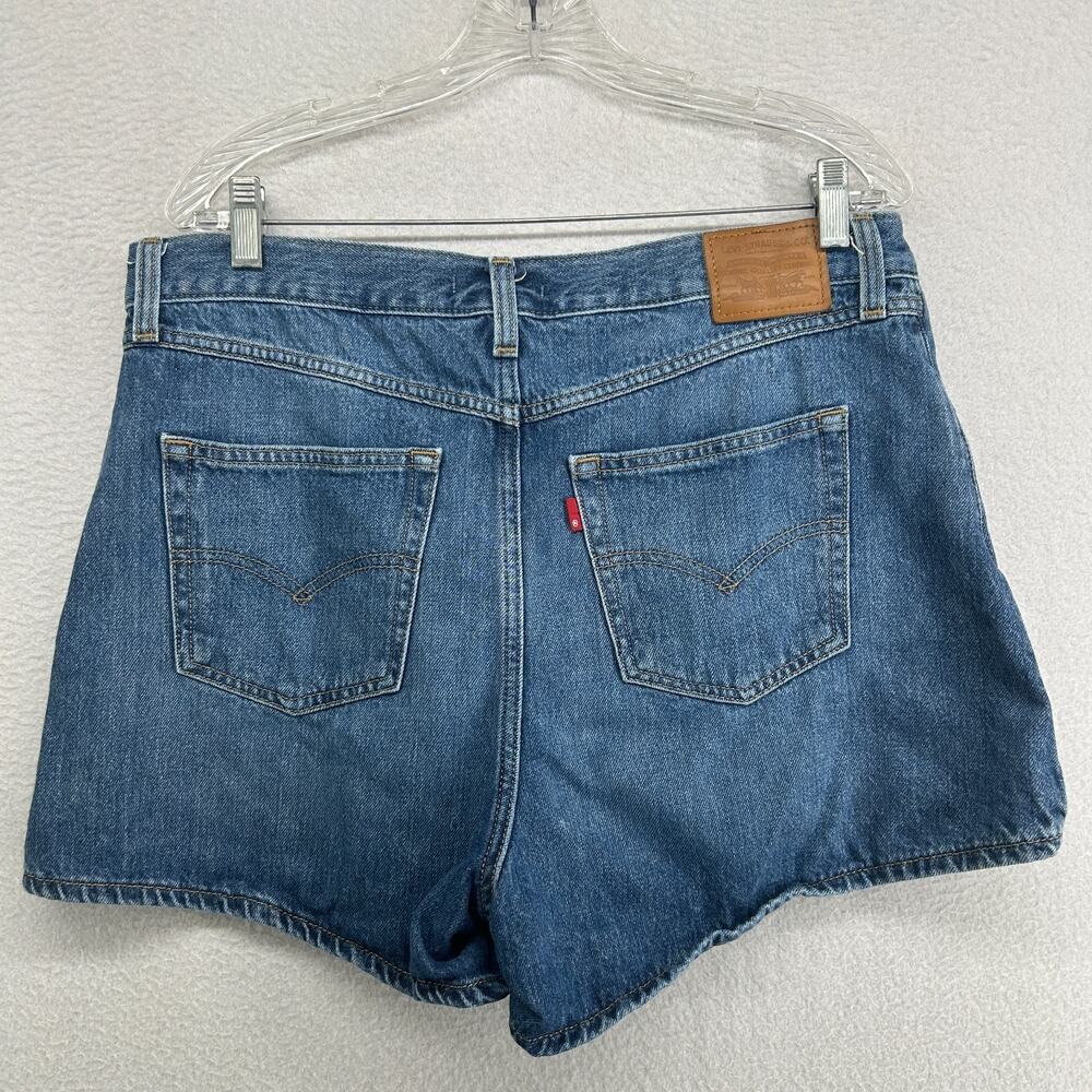 LEVIS Shorts Womens 32 80s Mom 3.5" High Waisted Denim Cotton Washed Blue